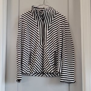 Erin London Zebra Stripe Bomber Jacket